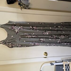 Floral Gray Maxi Dress